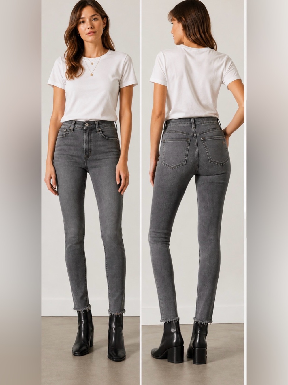 Rag & Bone Jane High-Rise Skinny Jeans Gray Wash Size 24